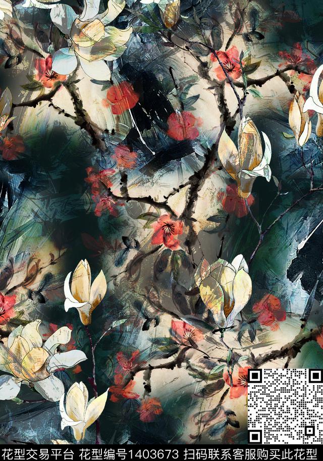 大牌风中老年中国风数码印花华亿平台下载（图片编号: 1403673） - 瓦栏（Walan）