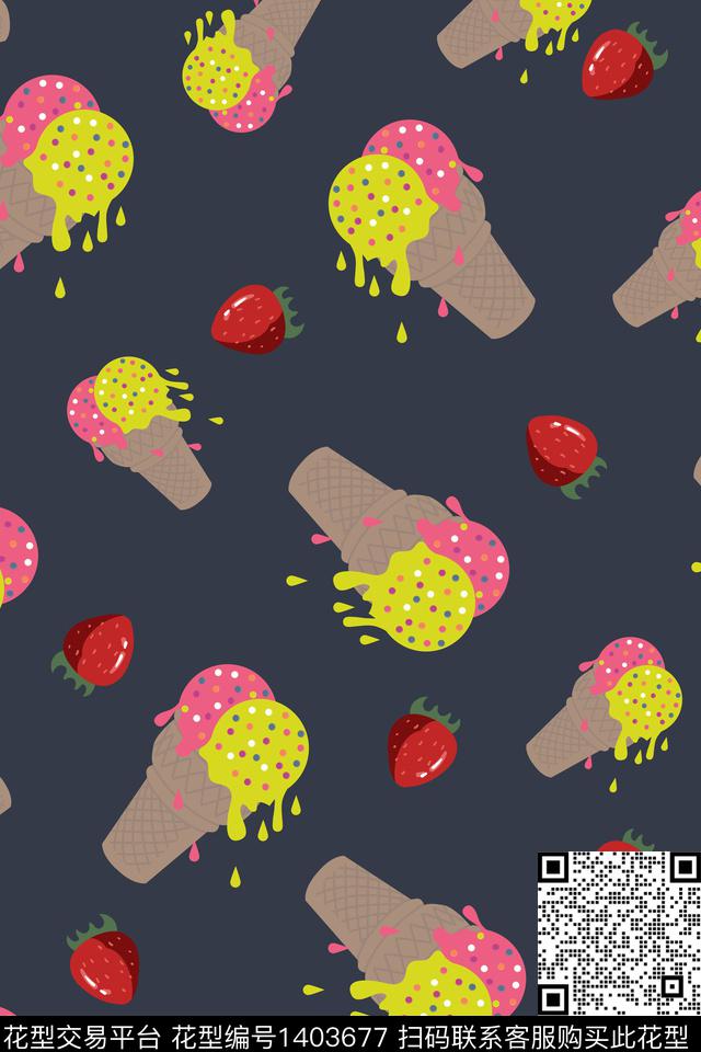 童装草莓卡通数码印花华亿平台下载（图片编号: 1403677） - 瓦栏（Walan）