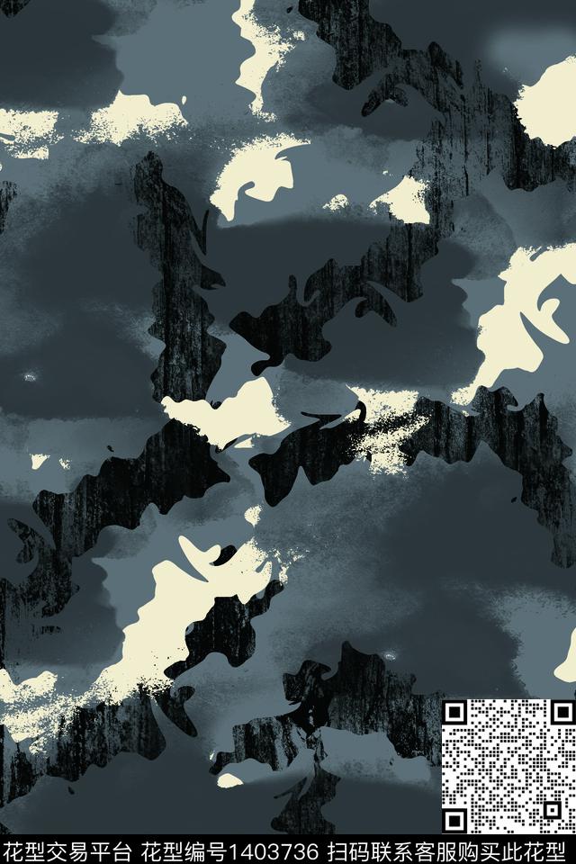 几何男装满版花迷彩传统印花华亿平台下载（图片编号: 1403736） - 瓦栏（Walan）