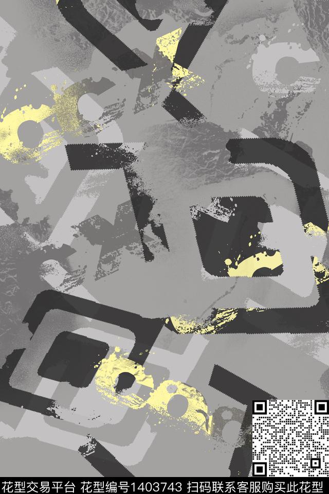 几何男装满版花字母传统印花华亿平台下载（图片编号: 1403743） - 瓦栏（Walan）