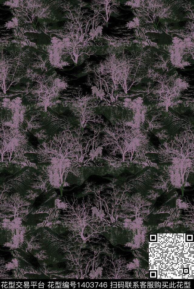 数码华亿平台树枝春夏华亿平台数码印花华亿平台下载（图片编号: 1403746） - 瓦栏（Walan）