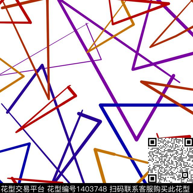 丝巾定位花线条奢华数码印花华亿平台下载（图片编号: 1403748） - 瓦栏（Walan）