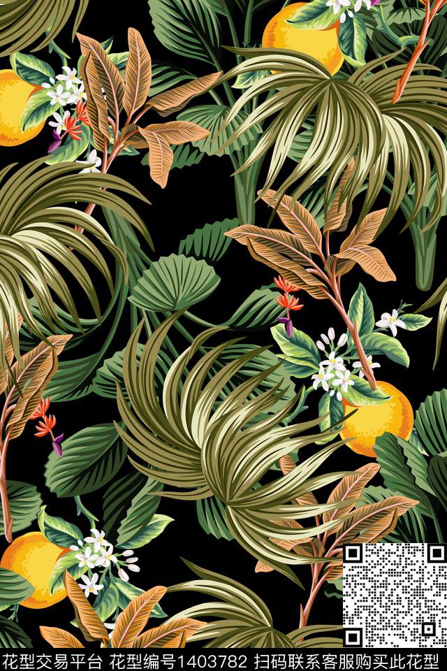 水果绿植树叶花卉数码印花华亿平台下载（图片编号: 1403782） - 瓦栏（Walan）