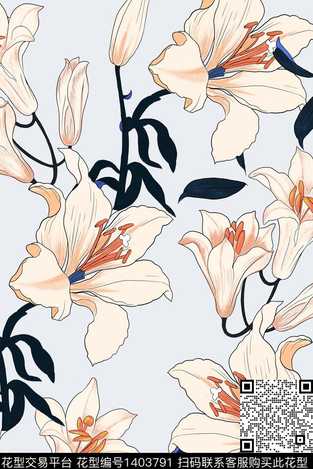 民族花卉简约绿植树叶传统印花华亿平台下载（图片编号: 1403791） - 瓦栏（Walan）