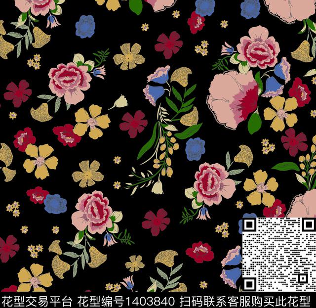 女装定位花小碎花数码华亿平台数码印花华亿平台下载（图片编号: 1403840） - 瓦栏（Walan）