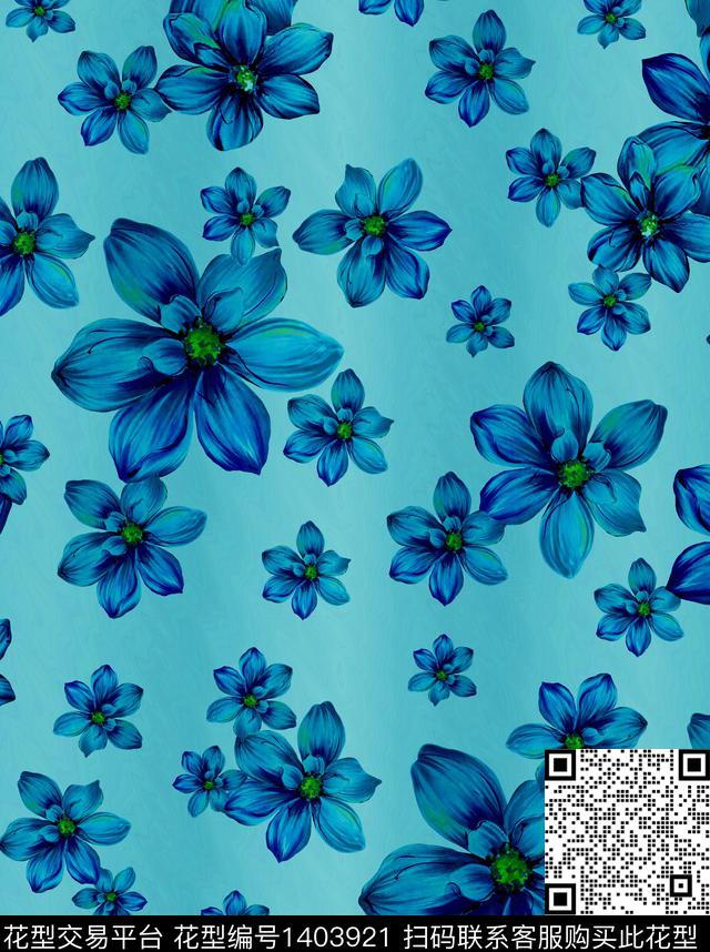 花卉欧美印花数码印花华亿平台下载（图片编号: 1403921） - 瓦栏（Walan）