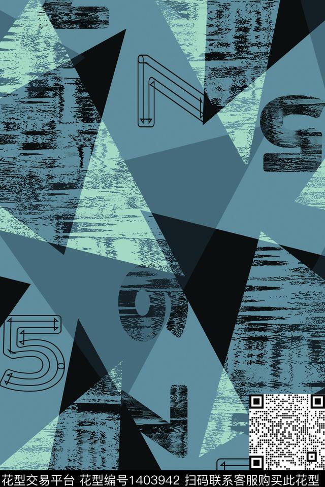 几何男装满版花字母传统印花华亿平台下载（图片编号: 1403942） - 瓦栏（Walan）