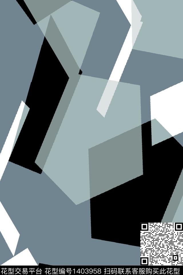 几何男装满版花大牌风传统印花华亿平台下载（图片编号: 1403958） - 瓦栏（Walan）