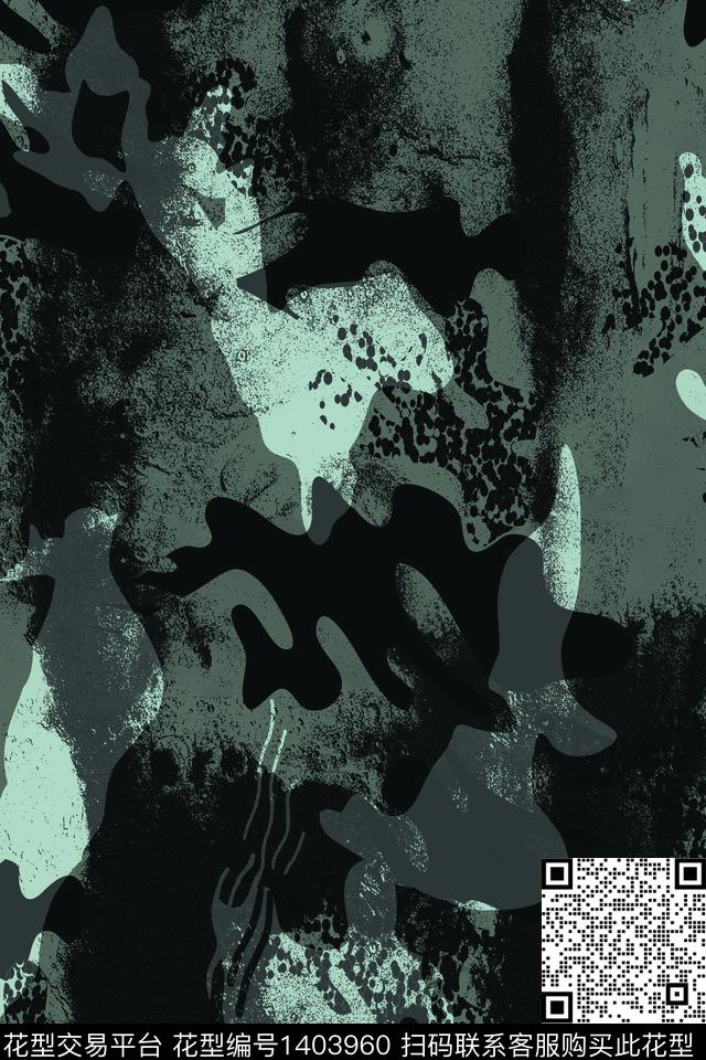 几何男装满版花迷彩传统印花华亿平台下载（图片编号: 1403960） - 瓦栏（Walan）