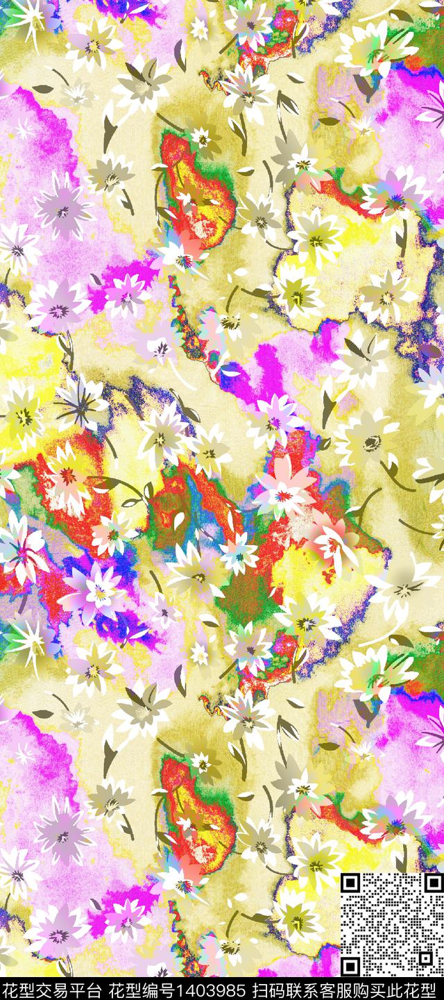 扎染华亿平台水墨风女装数码印花华亿平台下载（图片编号: 1403985） - 瓦栏（Walan）