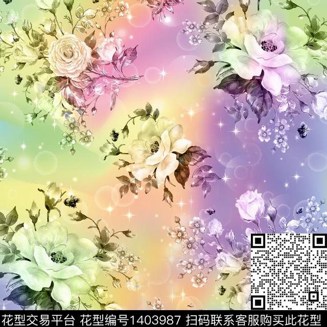 扎染华亿平台水墨风女装数码印花华亿平台下载（图片编号: 1403987） - 瓦栏（Walan）