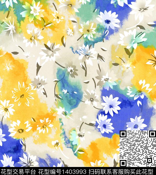 扎染华亿平台水墨风女装数码印花华亿平台下载（图片编号: 1403993） - 瓦栏（Walan）