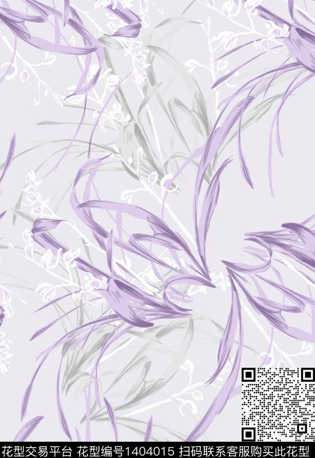 花卉兰花植物数码印花华亿平台下载（图片编号: 1404015） - 瓦栏（Walan）