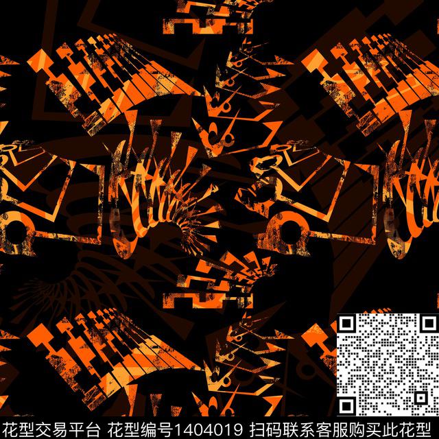 几何男装满版花大牌风传统印花华亿平台下载（图片编号: 1404019） - 瓦栏（Walan）