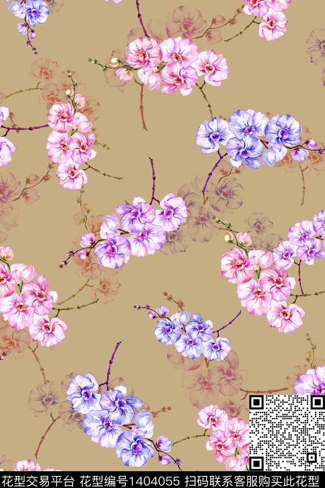 花卉大牌风小碎花数码印花华亿平台下载（图片编号: 1404055） - 瓦栏（Walan）
