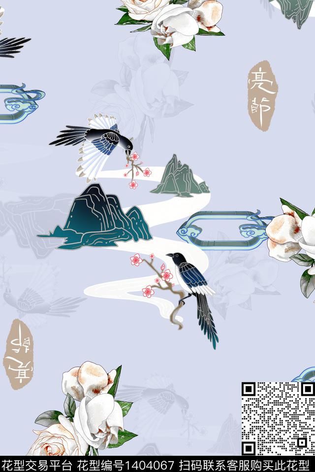 女装花卉中国风数码印花华亿平台下载（图片编号: 1404067） - 瓦栏（Walan）
