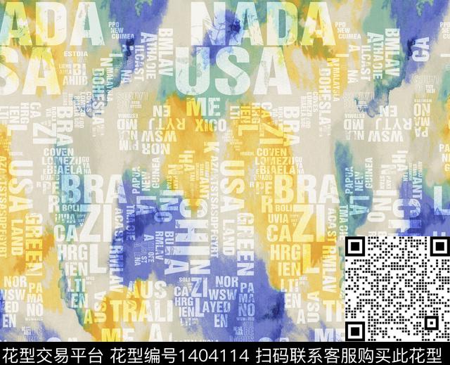 抽象男装数码印花华亿平台下载（图片编号: 1404114） - 瓦栏（Walan）