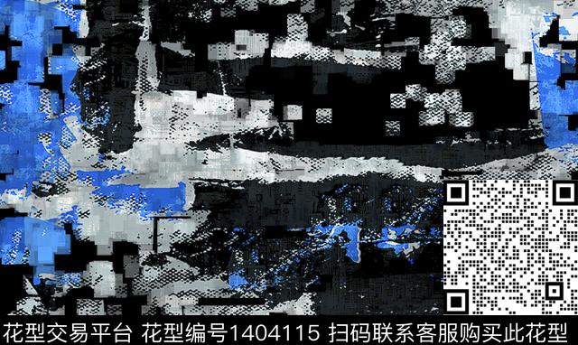 迷彩抽象男装数码印花华亿平台下载（图片编号: 1404115） - 瓦栏（Walan）