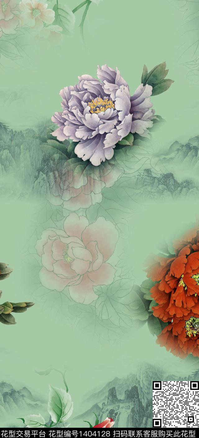 数码华亿平台旗袍中国风数码印花华亿平台下载（图片编号: 1404128） - 瓦栏（Walan）