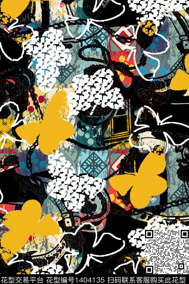 几何数码华亿平台链条数码印花华亿平台下载（图片编号: 1404135） - 瓦栏（Walan）