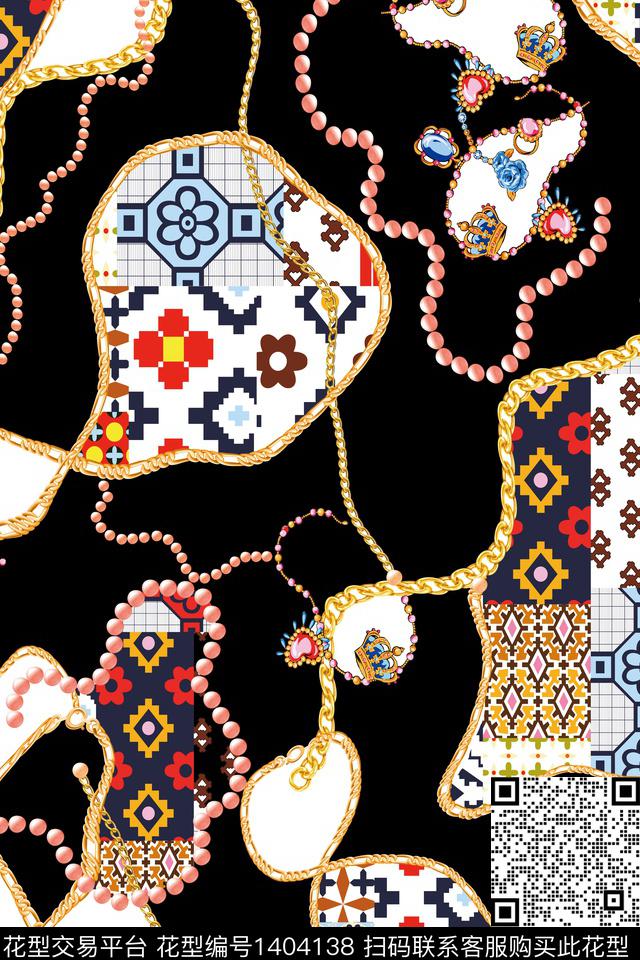 几何数码华亿平台链条数码印花华亿平台下载（图片编号: 1404138） - 瓦栏（Walan）