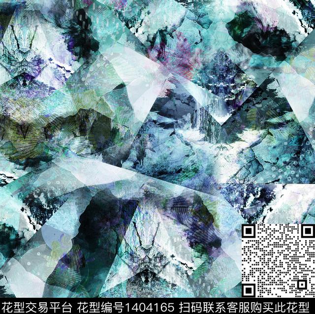 几何扎染华亿平台花卉数码印花华亿平台下载（图片编号: 1404165） - 瓦栏（Walan）