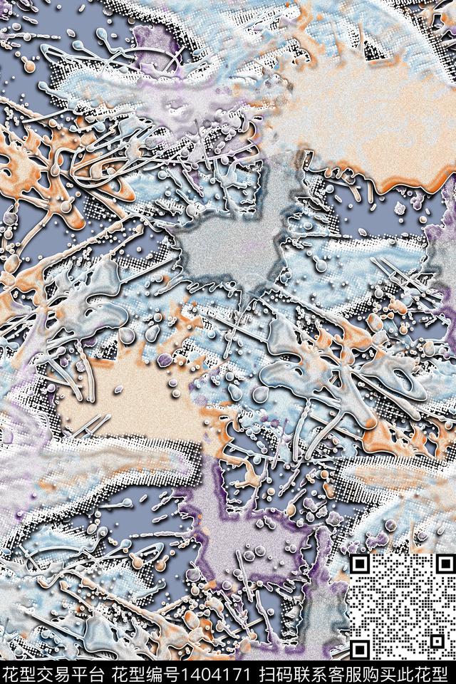抽象男装家居服户外数码印花华亿平台下载（图片编号: 1404171） - 瓦栏（Walan）