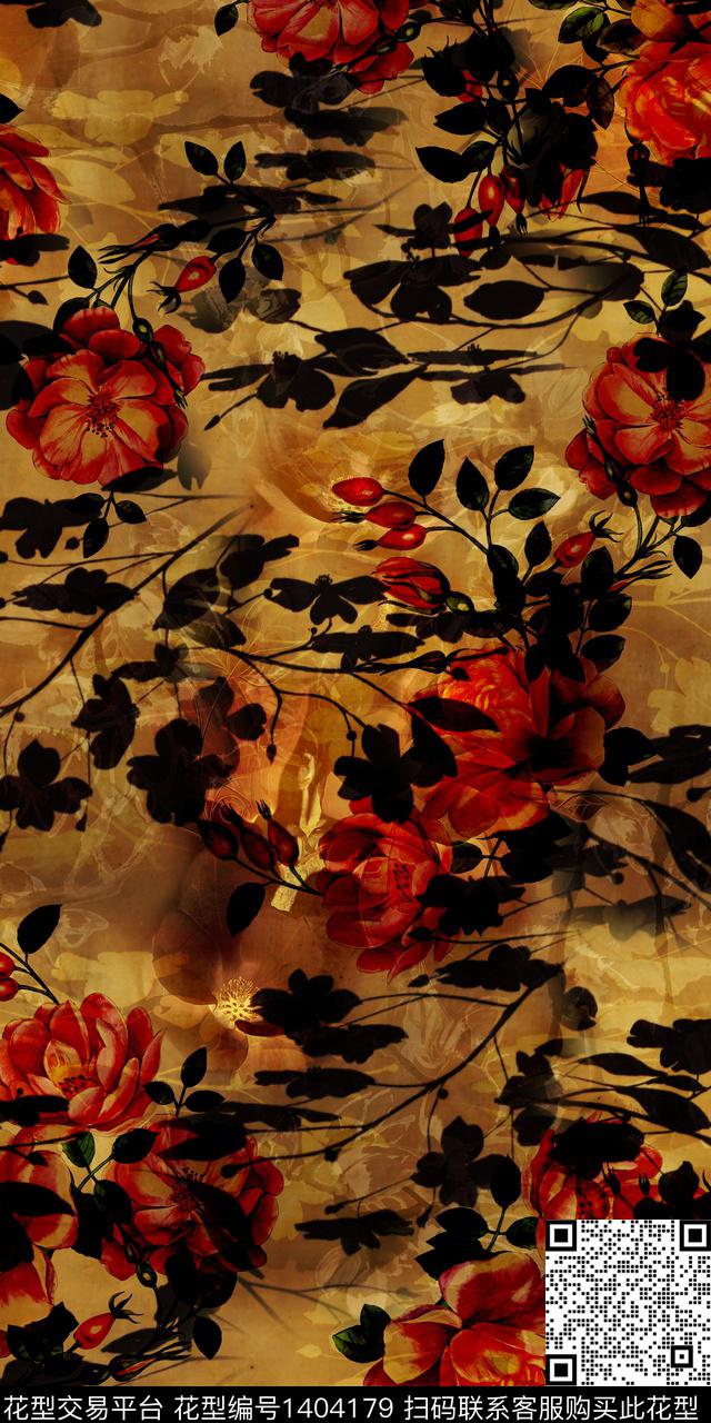 大牌风中老年中国风数码印花华亿平台下载（图片编号: 1404179） - 瓦栏（Walan）