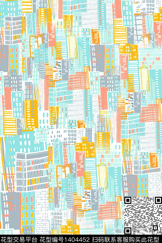 时尚小清新抽象数码印花华亿平台下载（图片编号: 1404452） - 瓦栏（Walan）