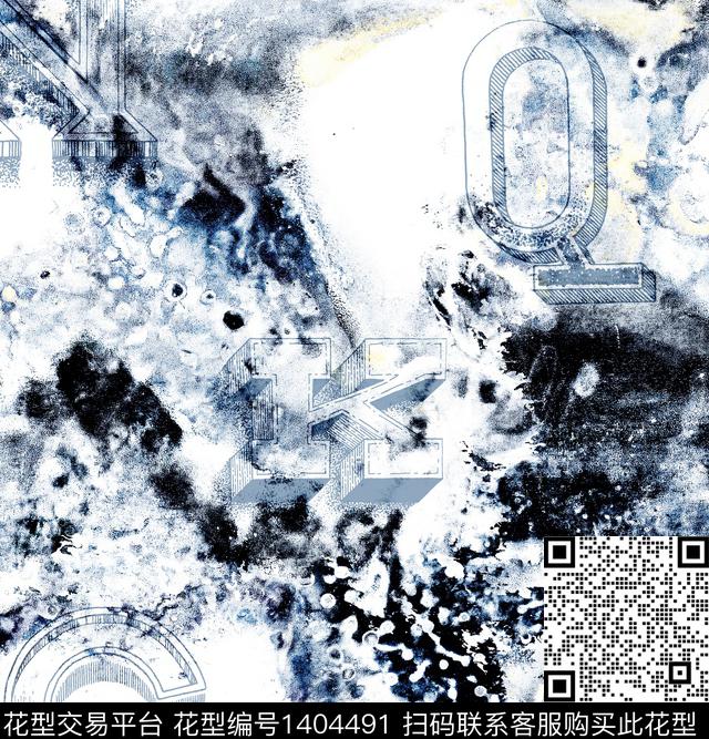 字母肌理树干数码印花华亿平台下载（图片编号: 1404491） - 瓦栏（Walan）