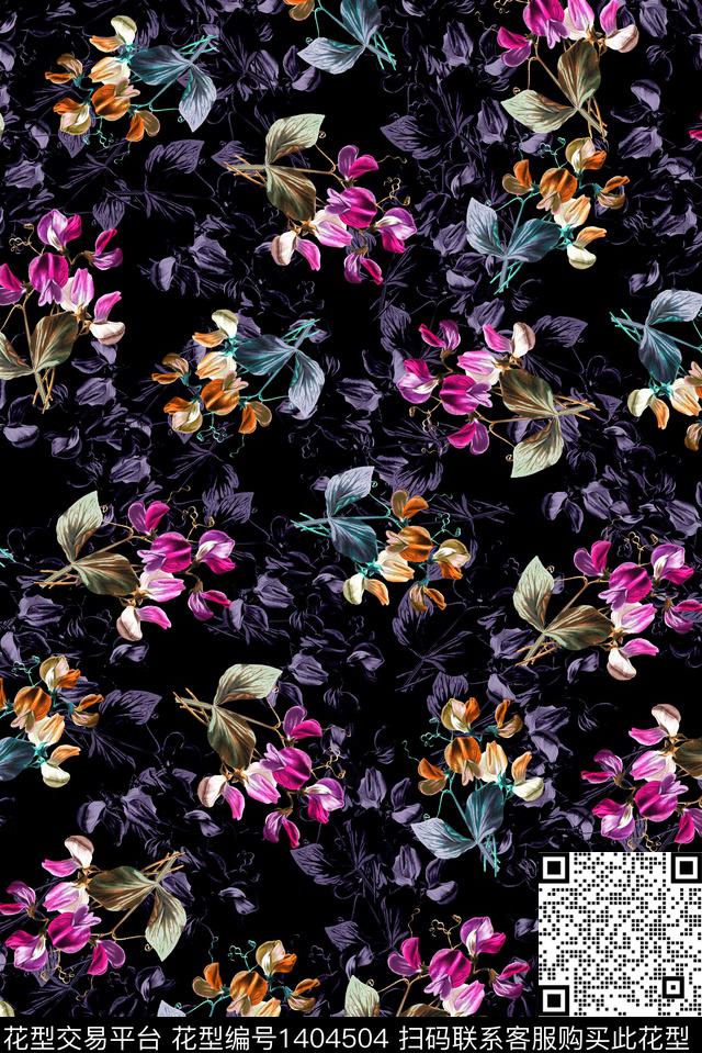 连衣裙水彩小碎花数码印花华亿平台下载（图片编号: 1404504） - 瓦栏（Walan）