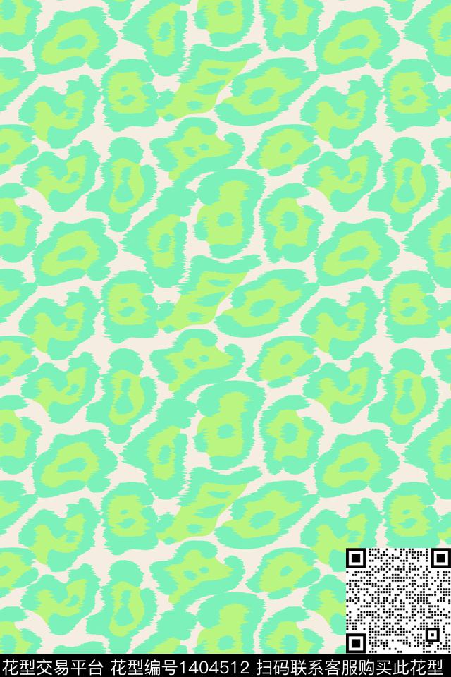 豹纹绿色动物纹传统印花华亿平台下载（图片编号: 1404512） - 瓦栏（Walan）