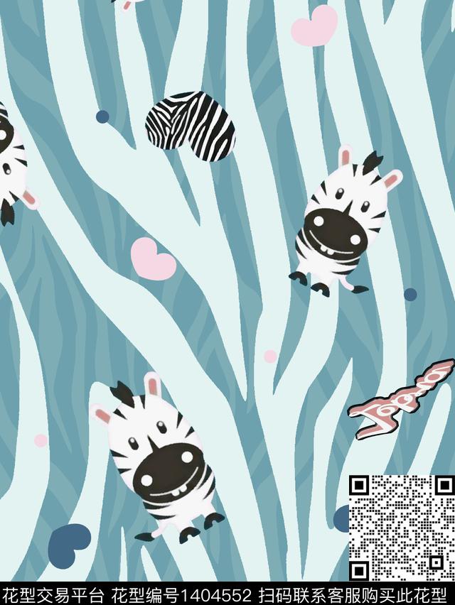 卡通动物线条斑马数码印花华亿平台下载（图片编号: 1404552） - 瓦栏（Walan）