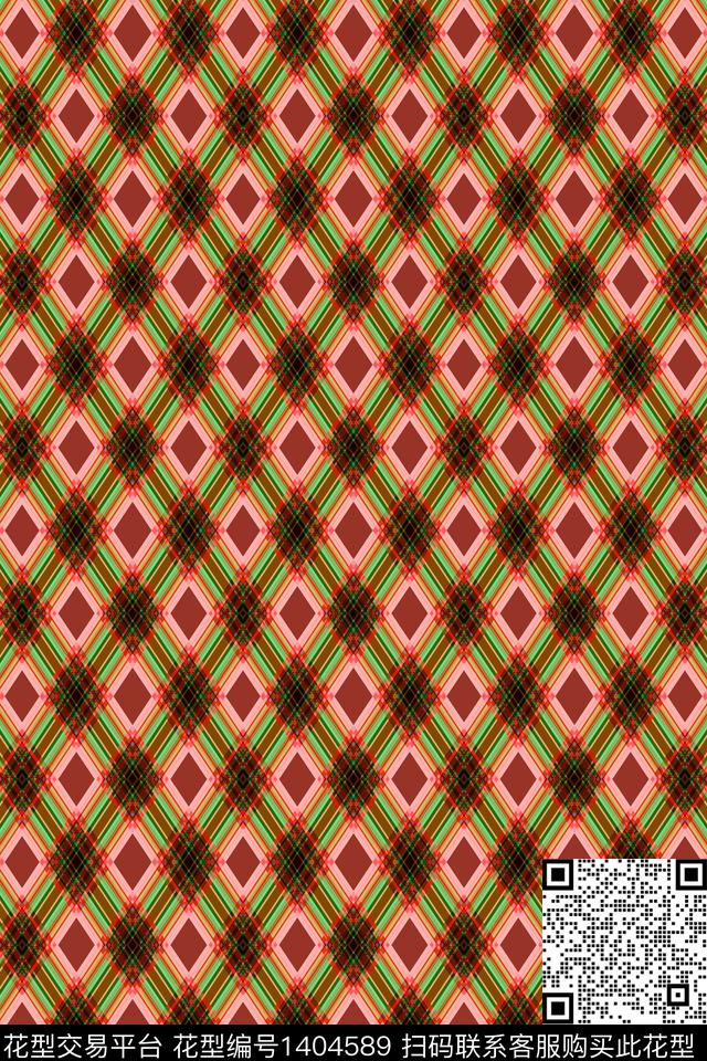 几何格子条纹数码印花华亿平台下载（图片编号: 1404589） - 瓦栏（Walan）