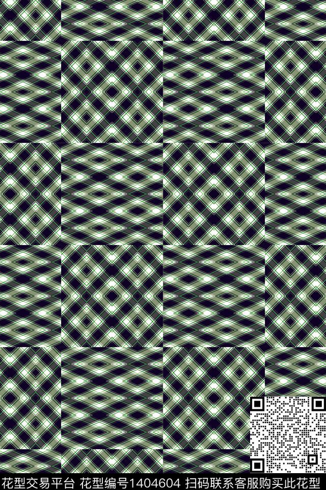 几何格子条纹数码印花华亿平台下载（图片编号: 1404604） - 瓦栏（Walan）