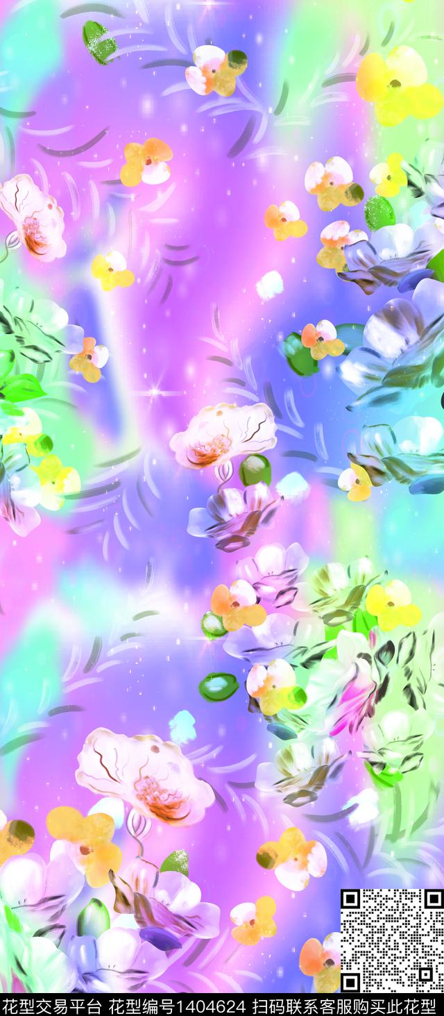 花卉小碎花数码印花华亿平台下载（图片编号: 1404624） - 瓦栏（Walan）