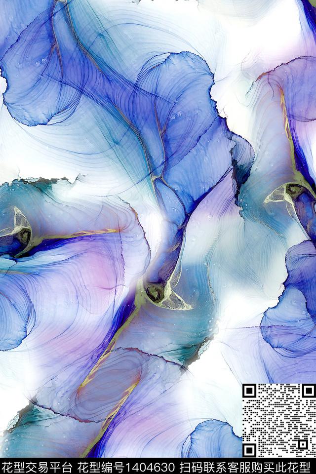 肌理扎染华亿平台抽象花卉数码印花华亿平台下载（图片编号: 1404630） - 瓦栏（Walan）