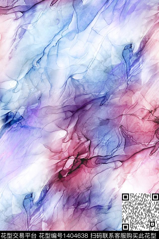 肌理扎染华亿平台抽象花卉数码印花华亿平台下载（图片编号: 1404638） - 瓦栏（Walan）