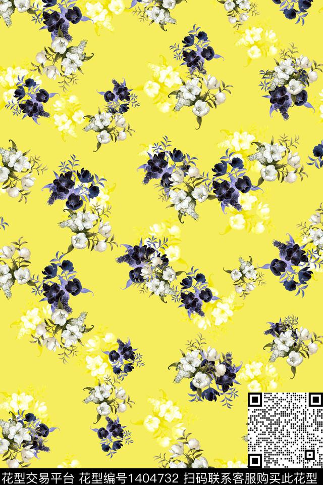 文艺彩底花卉趋势华亿平台数码印花华亿平台下载（图片编号: 1404732） - 瓦栏（Walan）