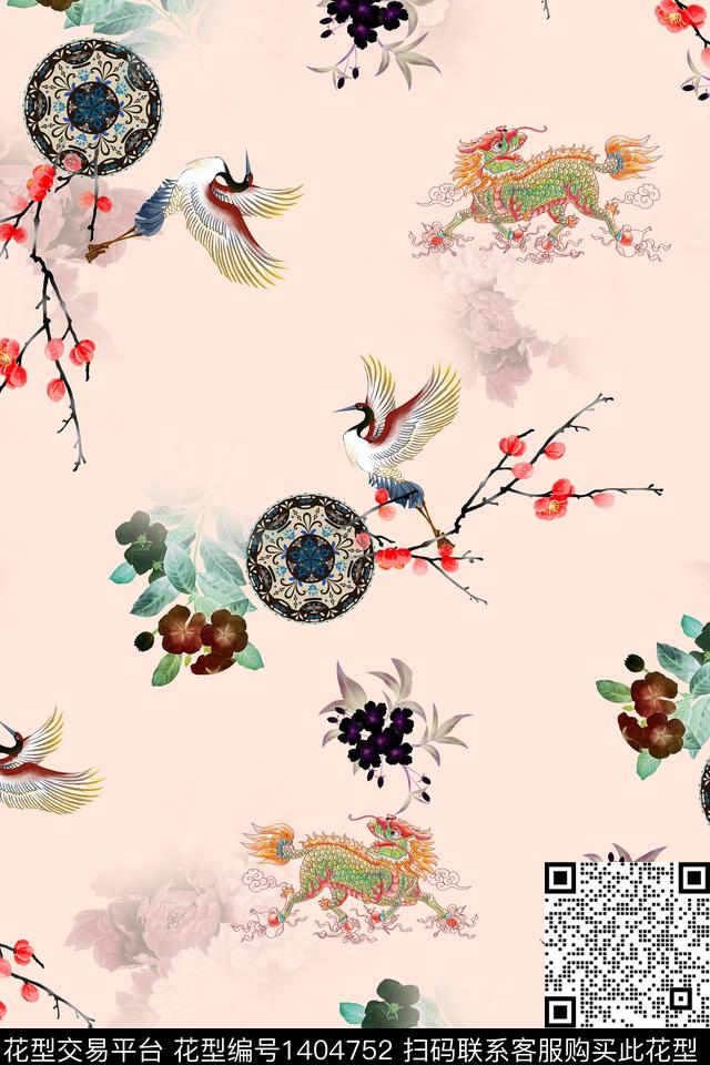 花卉旗袍中国风传统印花华亿平台下载（图片编号: 1404752） - 瓦栏（Walan）