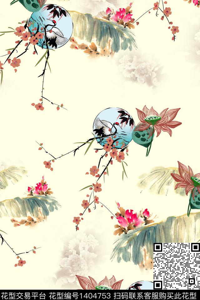 花卉旗袍中国风传统印花华亿平台下载（图片编号: 1404753） - 瓦栏（Walan）