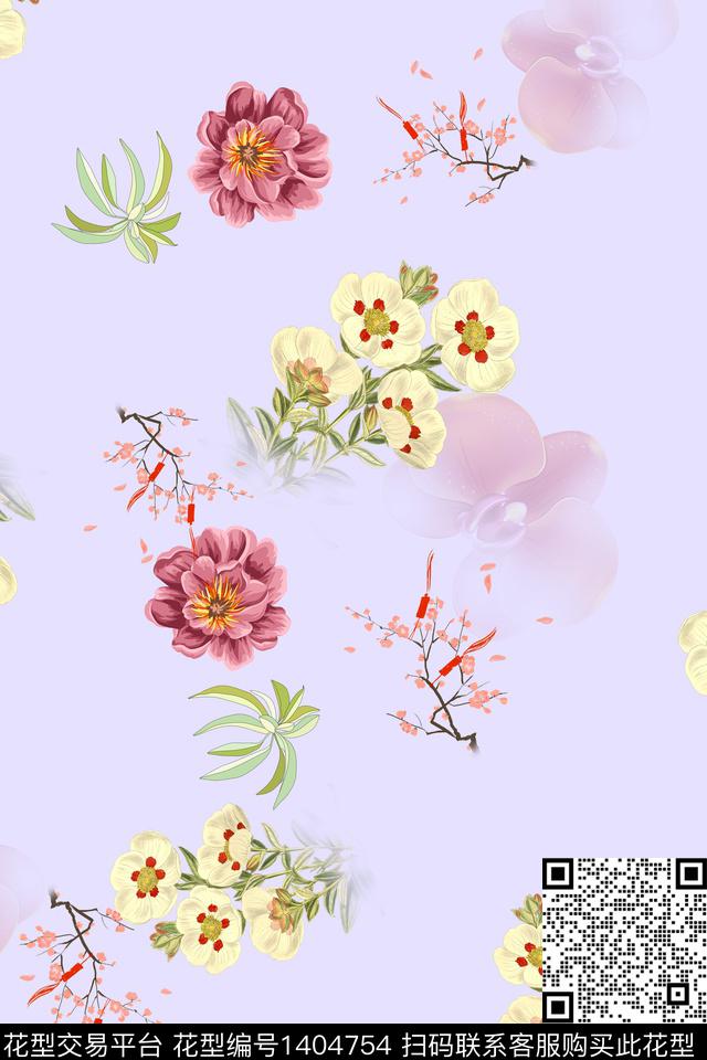 花卉旗袍中国风传统印花华亿平台下载（图片编号: 1404754） - 瓦栏（Walan）