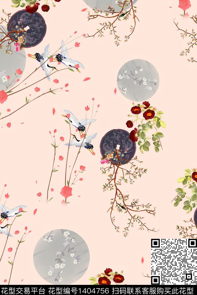 花卉旗袍中国风传统印花华亿平台下载（图片编号: 1404756） - 瓦栏（Walan）