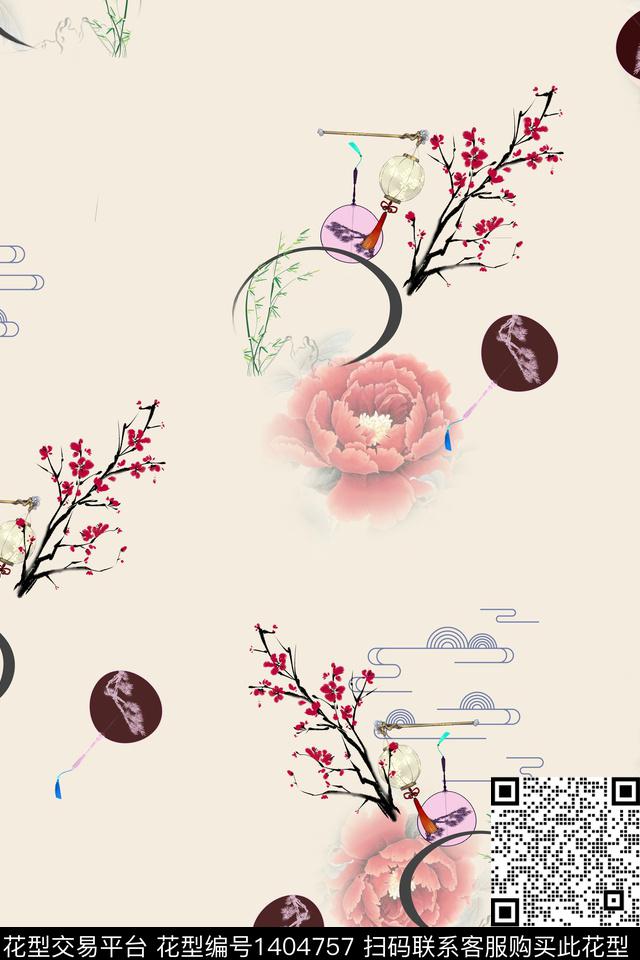 花卉旗袍中国风传统印花华亿平台下载（图片编号: 1404757） - 瓦栏（Walan）
