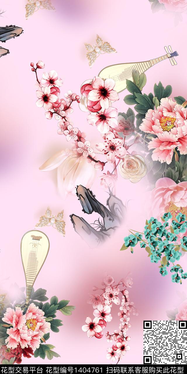 花卉旗袍中国风传统印花华亿平台下载（图片编号: 1404761） - 瓦栏（Walan）