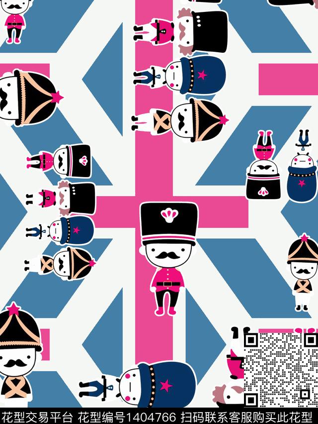 动漫几何卡通人物数码印花华亿平台下载（图片编号: 1404766） - 瓦栏（Walan）