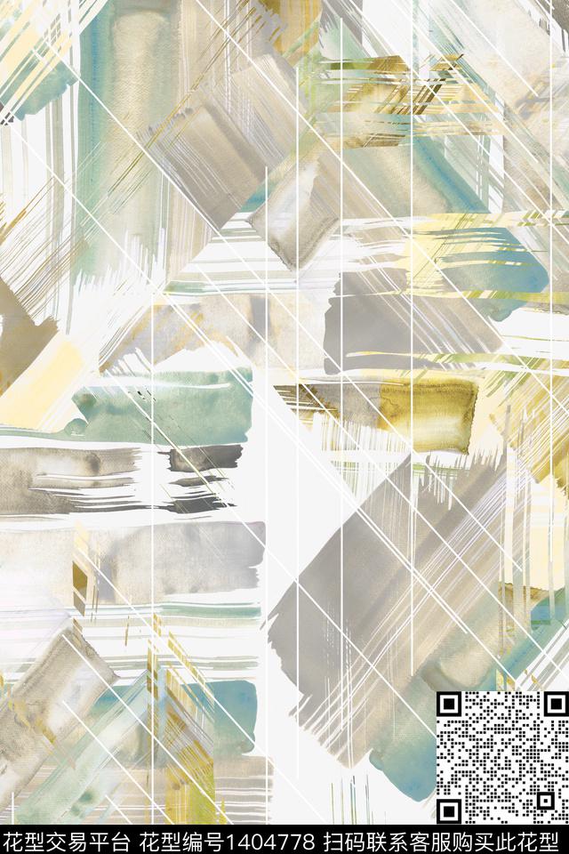 时尚小清新抽象数码印花华亿平台下载（图片编号: 1404778） - 瓦栏（Walan）