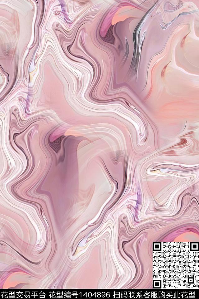 时尚小清新抽象数码印花华亿平台下载（图片编号: 1404896） - 瓦栏（Walan）