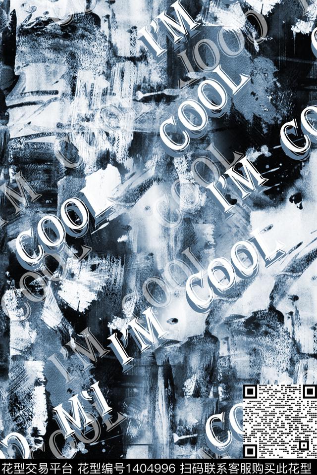 字母花卉抽象数码印花华亿平台下载（图片编号: 1404996） - 瓦栏（Walan）