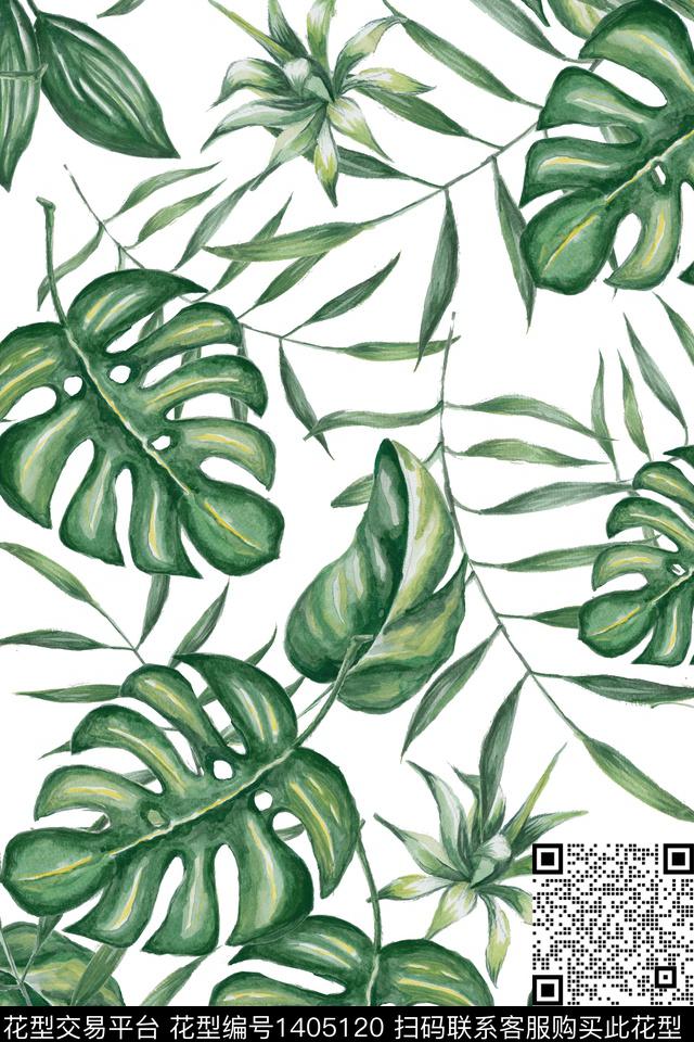 时尚热带华亿平台真丝数码印花华亿平台下载（图片编号: 1405120） - 瓦栏（Walan）